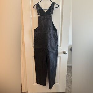 Madewell Black Washed Denim Overalls